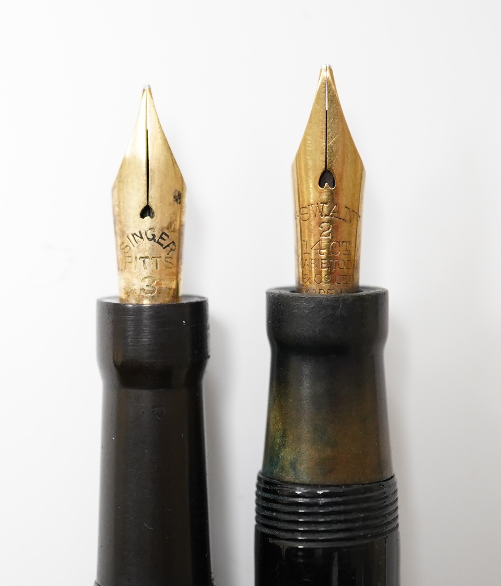 A Swan black Visofil fountain pen along with unusual Swan Eyedropper pen